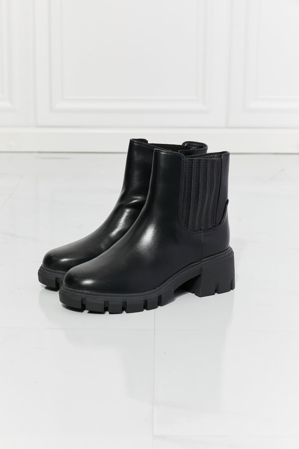 MMShoes What It Takes Lug Sole Chelsea Boots in Black-Teresa's Fashionista LLC