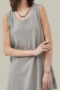 Men's Side Slit Round Neck Tank