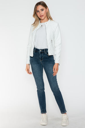 Snobbish PU Leather Zip Up Jacket with Pockets - Teresa's Fashionista LLC