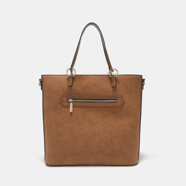 Nicole Lee USA Metallic Stitching Embroidery Inlaid Rhinestone Tote Bag-Teresa's Fashionista LLC