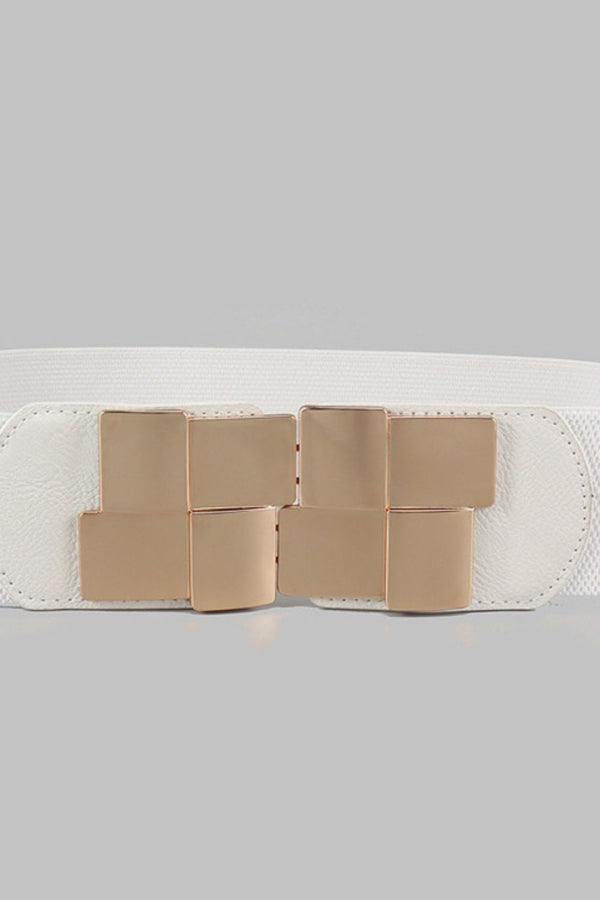 Geometric Buckle Elastic Wide Belt-Teresa's Fashionista LLC