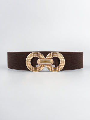 Geometric Buckle Elastic Wide Belt-Teresa's Fashionista LLC