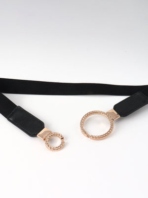 Double Ring Buckle Elastic PU Belt-Teresa's Fashionista LLC