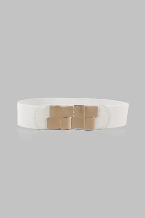 Geometric Buckle Elastic Wide Belt-Teresa's Fashionista LLC