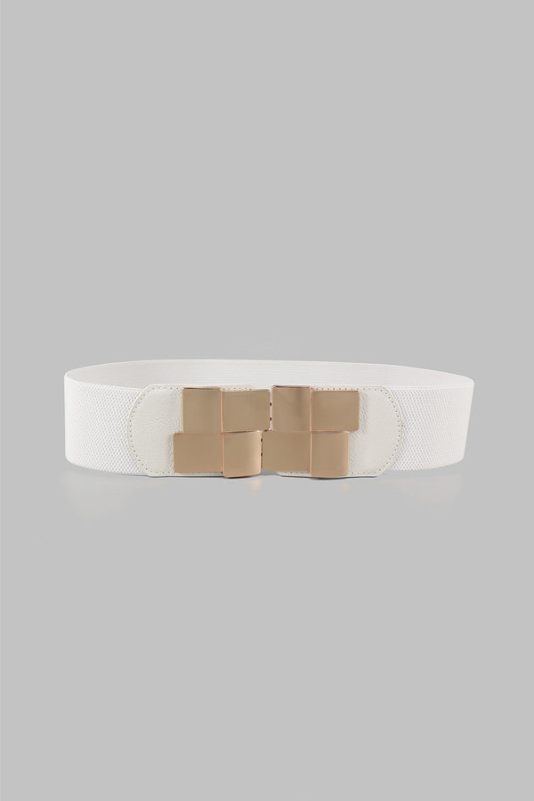 Geometric Buckle Elastic Wide Belt-Teresa's Fashionista LLC