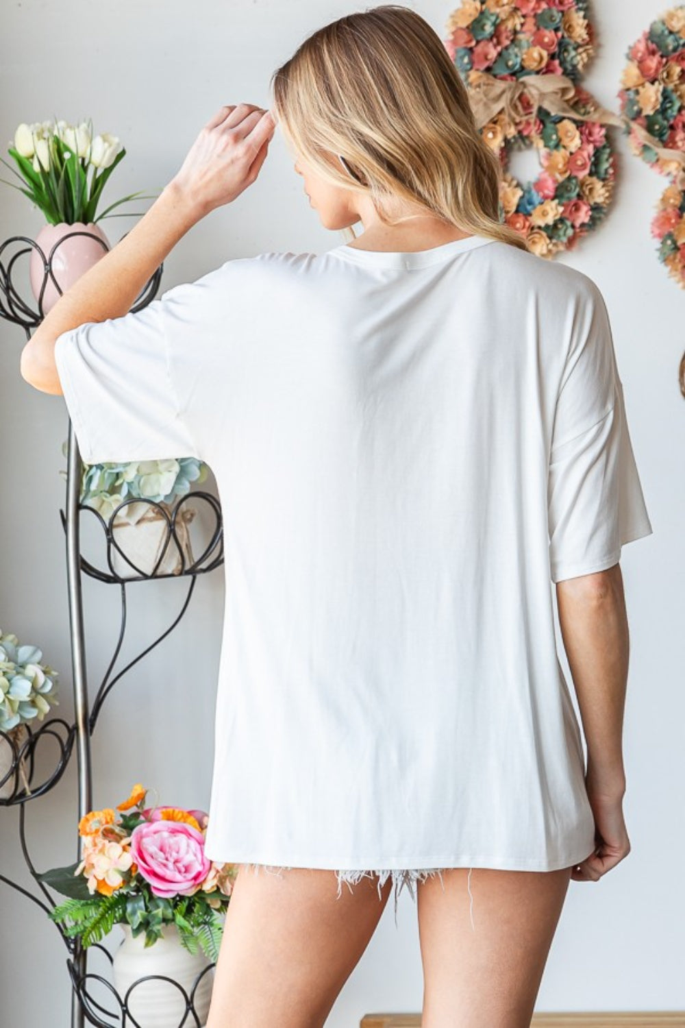 Heimish Full Size Star Patch Short Sleeve T-Shirt-Teresa&#39;s Fashionista LLC