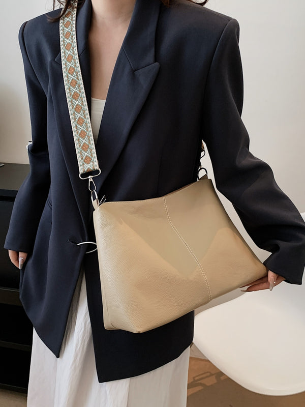 PU Leather Geometric Pattern Strap Shoulder Bag-Teresa's Fashionista LLC