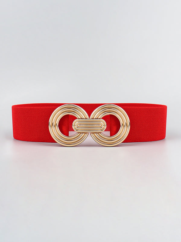 Geometric Buckle Elastic Wide Belt-Teresa's Fashionista LLC