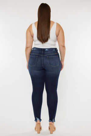 Kancan Full Size Cat's Whiskers Raw Hem High Waist Jeans-Teresa's Fashionista LLC