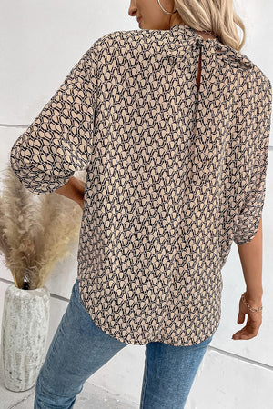 Tie Back Slit Half Sleeve Blouse-Teresa's Fashionista LLC