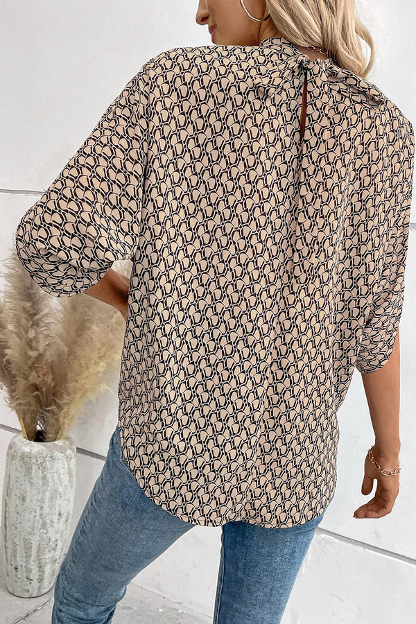 Tie Back Slit Half Sleeve Blouse-Teresa's Fashionista LLC