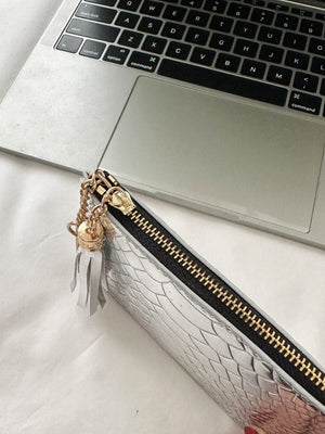 PU Leather Tassel Trim Card Case-Teresa's Fashionista LLC