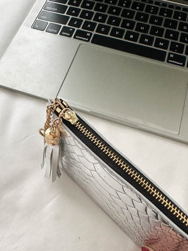 PU Leather Tassel Trim Card Case-Teresa's Fashionista LLC