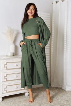 Tank, Pants, and Cardigan Set with Pockets-Teresa's Fashionista LLC