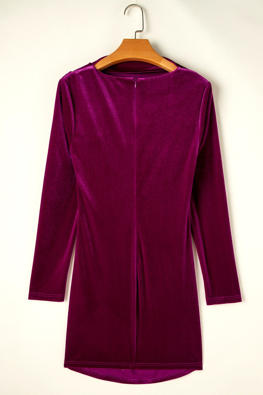 Ruched Mock Neck Long Sleeve Dress - Teresa's Fashionista LLC