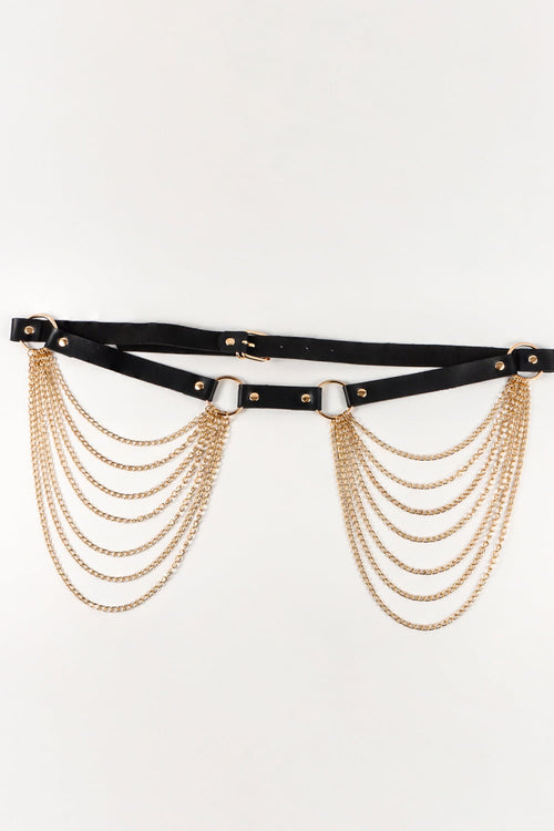 PU Belt with Chain-Teresa's Fashionista LLC