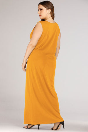 Plus Size Scoop Neck Maxi Tank Dress-Teresa's Fashionista LLC