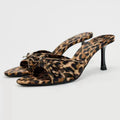 Bow Leopard Kitten Heel Sandals-Teresa's Fashionista LLC