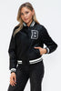 Love Me Now PU Leather Contrast Snap Down Bomber Jacket - Teresa's Fashionista LLC