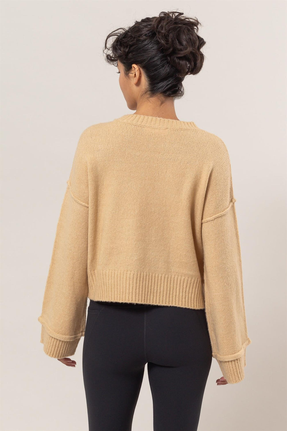 HYFVE Round Neck Dropped Shoulder Ribbed Sweater - Teresa's Fashionista LLC