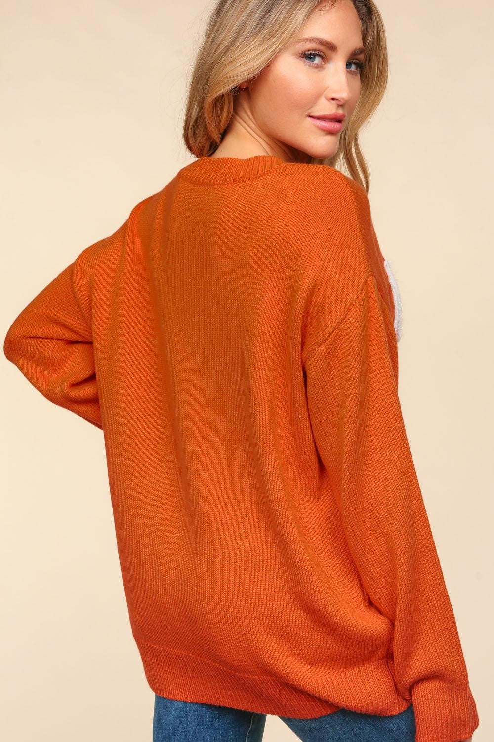 Haptics Full Size Metallic Glitter Embroidery Sweater - Teresa's Fashionista LLC