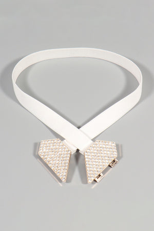 Rhinestone Heart Buckle Elastic Belt-Teresa's Fashionista LLC