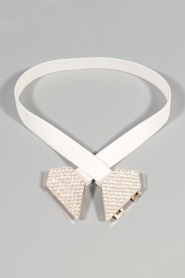Rhinestone Heart Buckle Elastic Belt-Teresa's Fashionista LLC