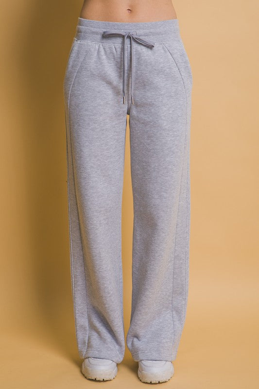 Love Tree Drawstring Wide Leg Sweatpants with Pockets - Teresa's Fashionista LLC