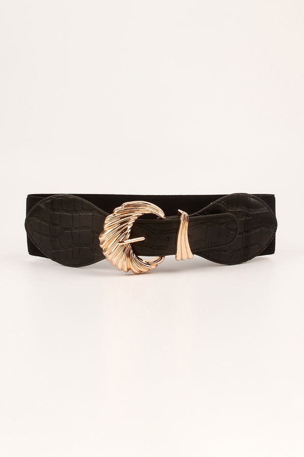 Shell Alloy Buckle Elastic Belt-Teresa's Fashionista LLC