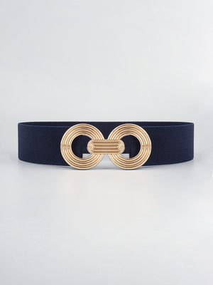 Geometric Buckle Elastic Wide Belt-Teresa's Fashionista LLC