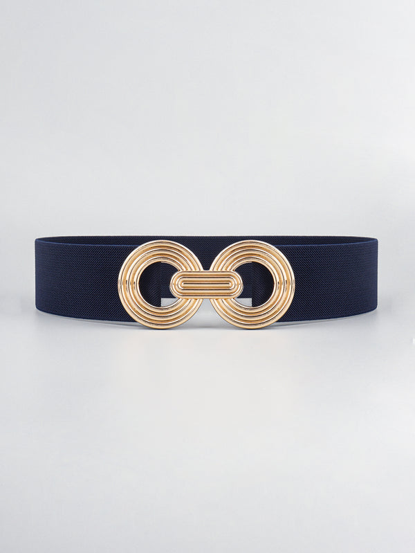 Geometric Buckle Elastic Wide Belt-Teresa's Fashionista LLC