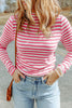 Striped Mock Neck Long Sleeve Top-Teresa's Fashionista LLC