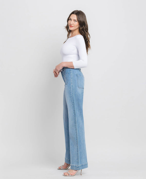 90'S VINTAGE SUPER HIGH RISE FLARE JEANS F5655