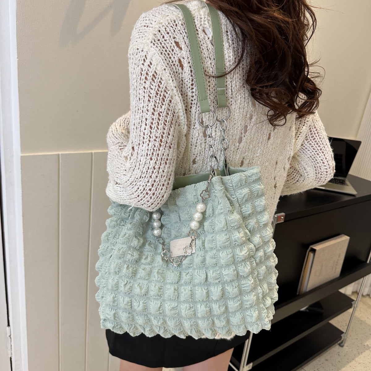 Cloud Puffy Polyester Tote Bag-Teresa&#39;s Fashionista LLC