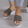 Geometric Weave Platform Sandals-Teresa's Fashionista LLC