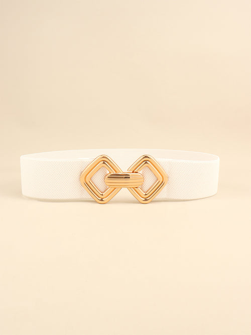 Geometric Buckle Elastic Wide Belt-Teresa's Fashionista LLC