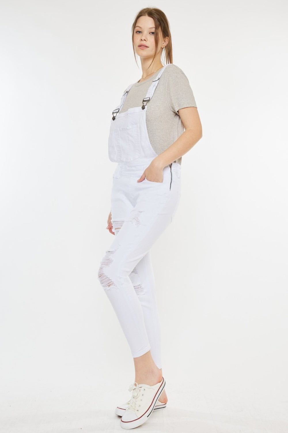 Kancan Distressed Skinny Denim Overalls - Teresa's Fashionista LLC