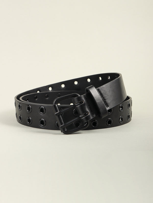 Grommet PU Leather Belt-Teresa's Fashionista LLC