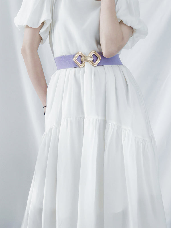 Geometric Buckle Elastic Wide Belt-Teresa's Fashionista LLC