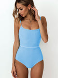 Ribbed Tie Waist One-Piece Swimsuit-Teresa's Fashionista LLC
