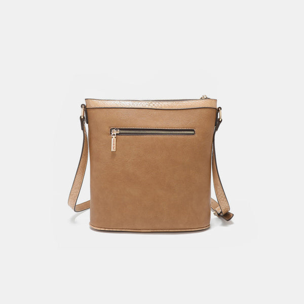 Nicole Lee USA Metallic Stitching Embroidery Inlaid Rhinestone Crossbody Bag-Teresa's Fashionista LLC