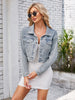 Pocketed Button Up Dropped Shoulder Denim Jacket-Teresa's Fashionista LLC