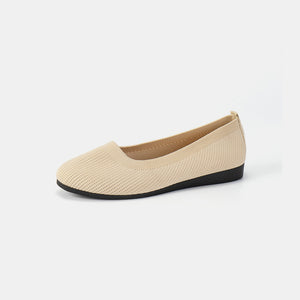 Round Toe Knit Ballet Flats-Teresa's Fashionista LLC