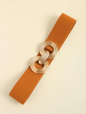 Geometric Buckle Elastic Wide Belt-Teresa's Fashionista LLC