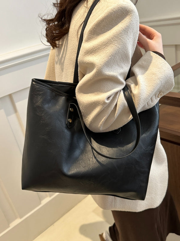 PU Leather Medium Shoulder Bag-Teresa's Fashionista LLC