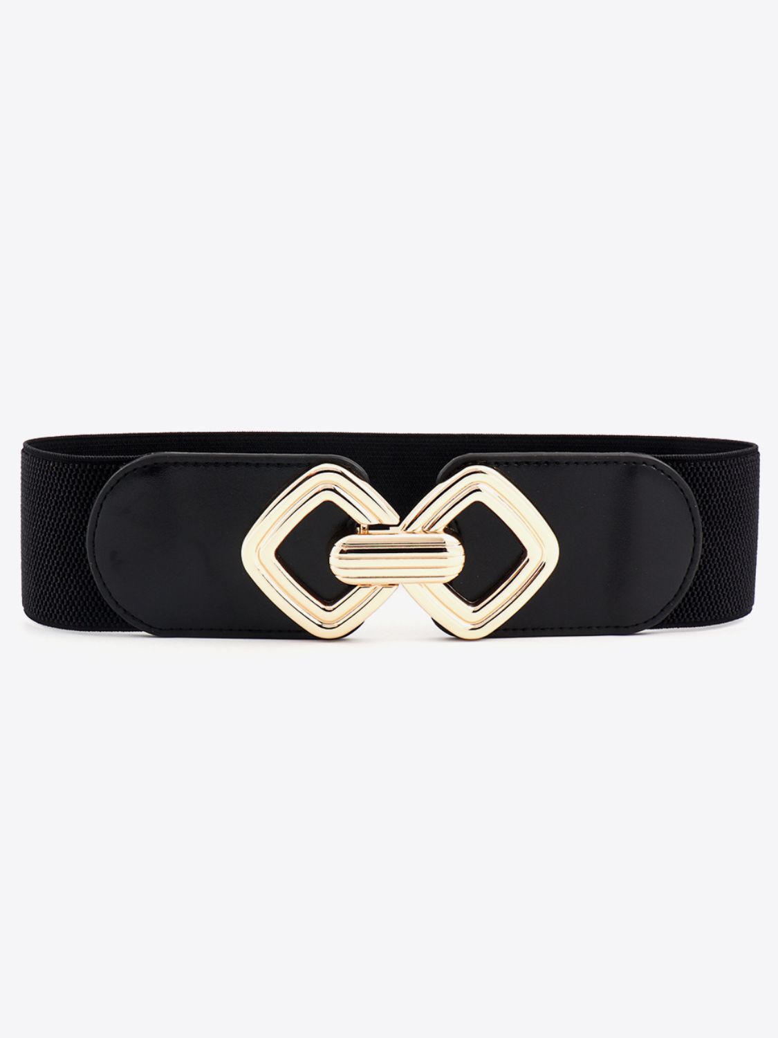 Geometric Buckle Elastic Wide Belt-Teresa&#39;s Fashionista LLC