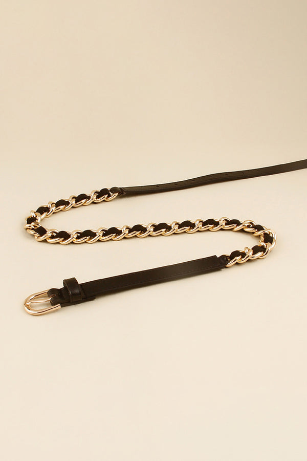 PU Chain Skinny Belt-Teresa's Fashionista LLC