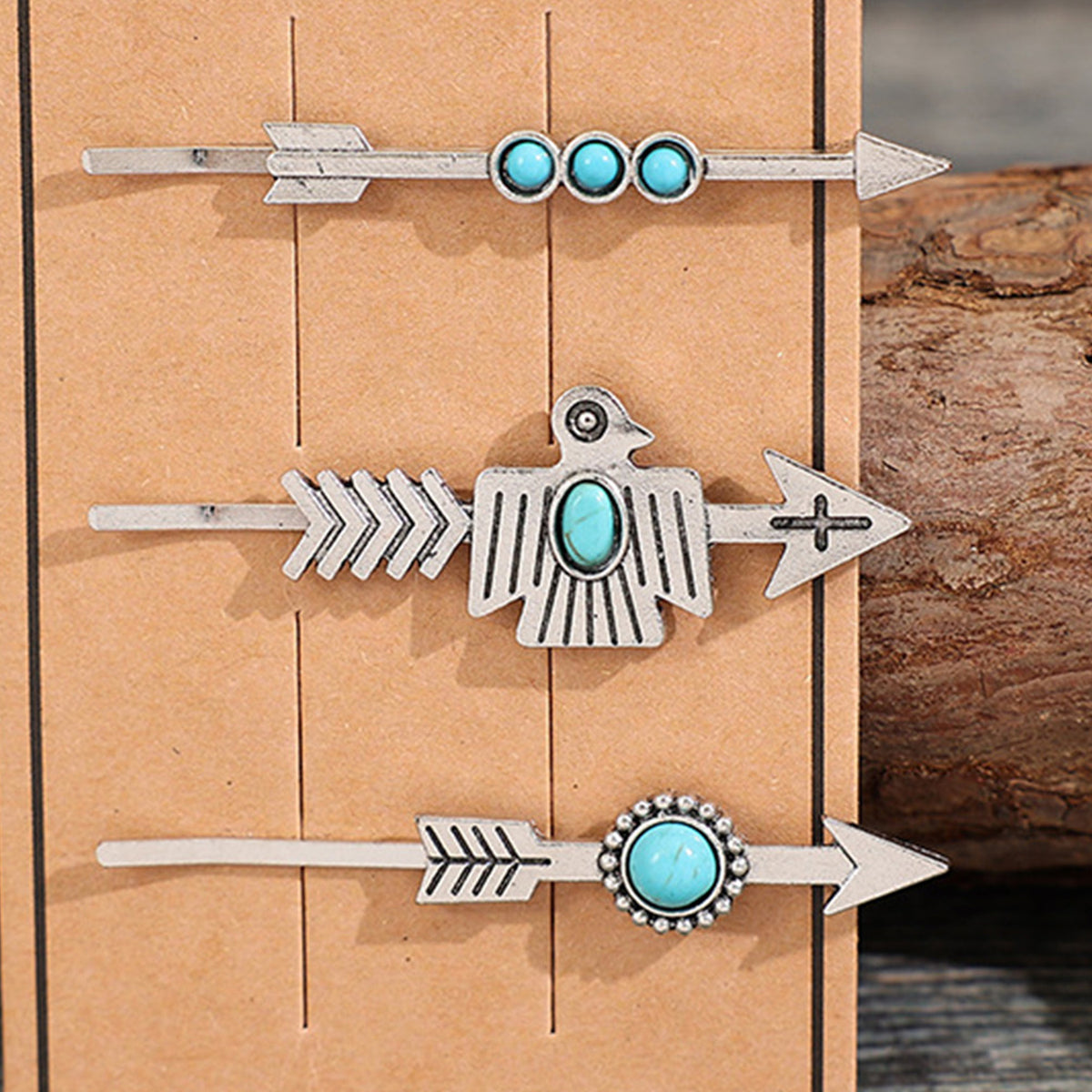 3 PCS/Set Artificial Turquoise Hair Pins - Teresa's Fashionista LLC