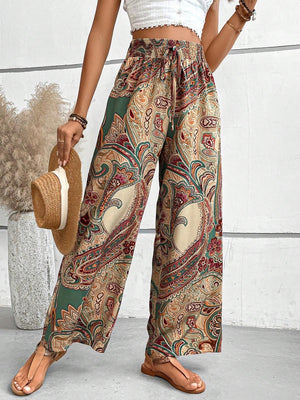 Printed Wide Leg Pants-Teresa's Fashionista LLC