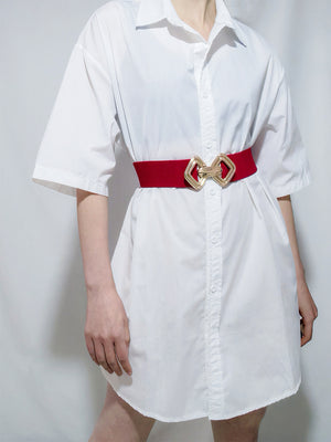Geometric Buckle Elastic Wide Belt-Teresa's Fashionista LLC